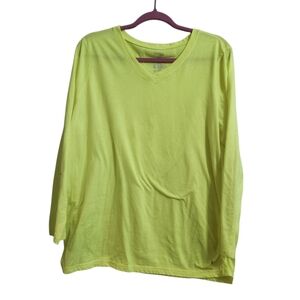 Danskin Now Yellow Lime Loose Fit Athletic Top Size 1x (16w) EUC P2p 21